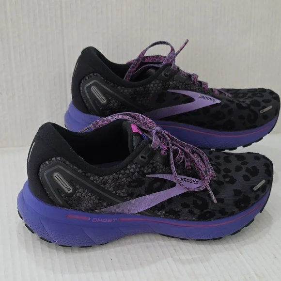 Brooks Ghost 14 Women's Running Shoes - Black & Purple Size 8 - Picture 3 of 10